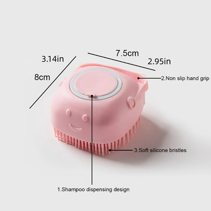 Soft Dog Bath Brush with Detachable Head & Soft Bristles
