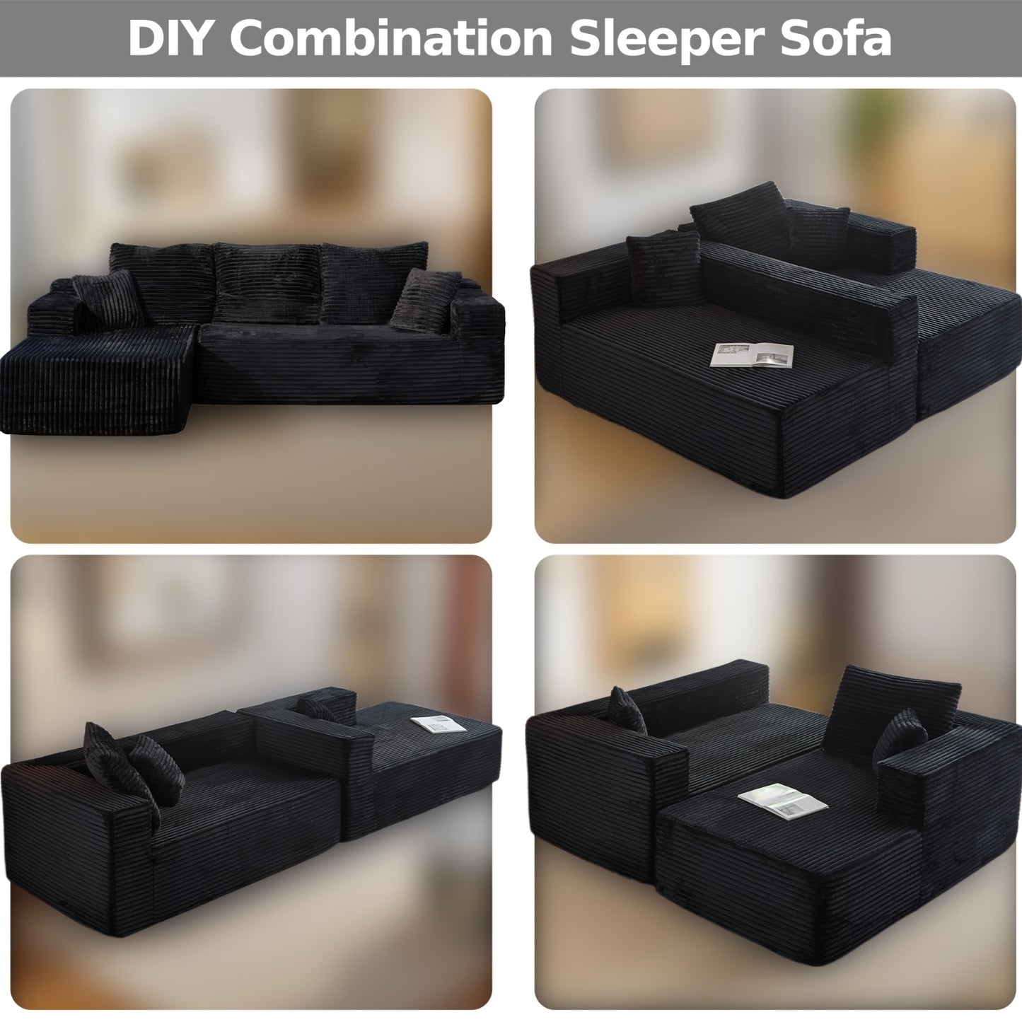 Oversized L Shaped Couch With Chaise  No Assembly Required