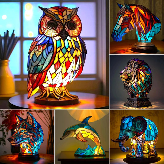 Lampe de bureau animale colorée en 3D