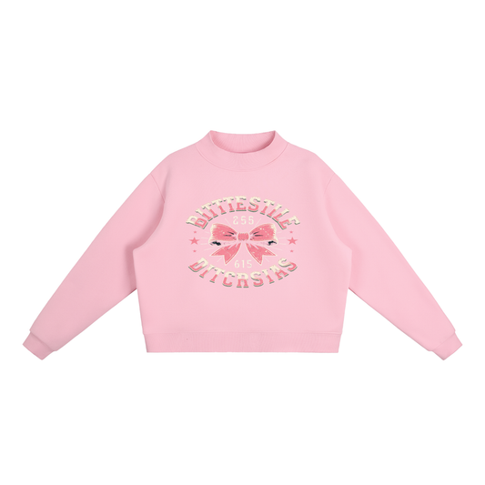 Essential Fleece Mock-Neck Crew Sweatshirt