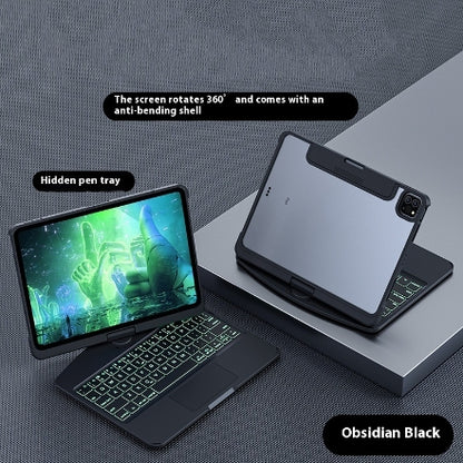 Étui transparent avec clavier pivotant à 360° pour iPad avec porte-stylet