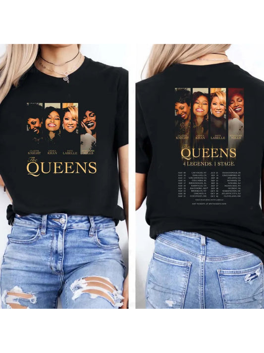 T-shirt de la tournée Queen - Tee-shirt de concert unisexe avec impression graphique des légendes de la musique