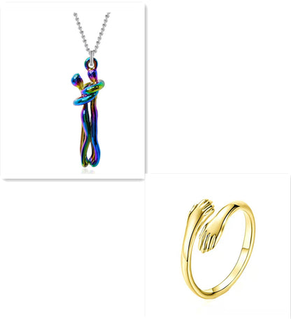 Couple Love Hug Unisex Necklace