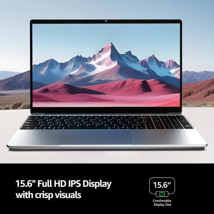 Ordinateur portable grand écran 15,6 pouces 2025 avec 16 Go de RAM