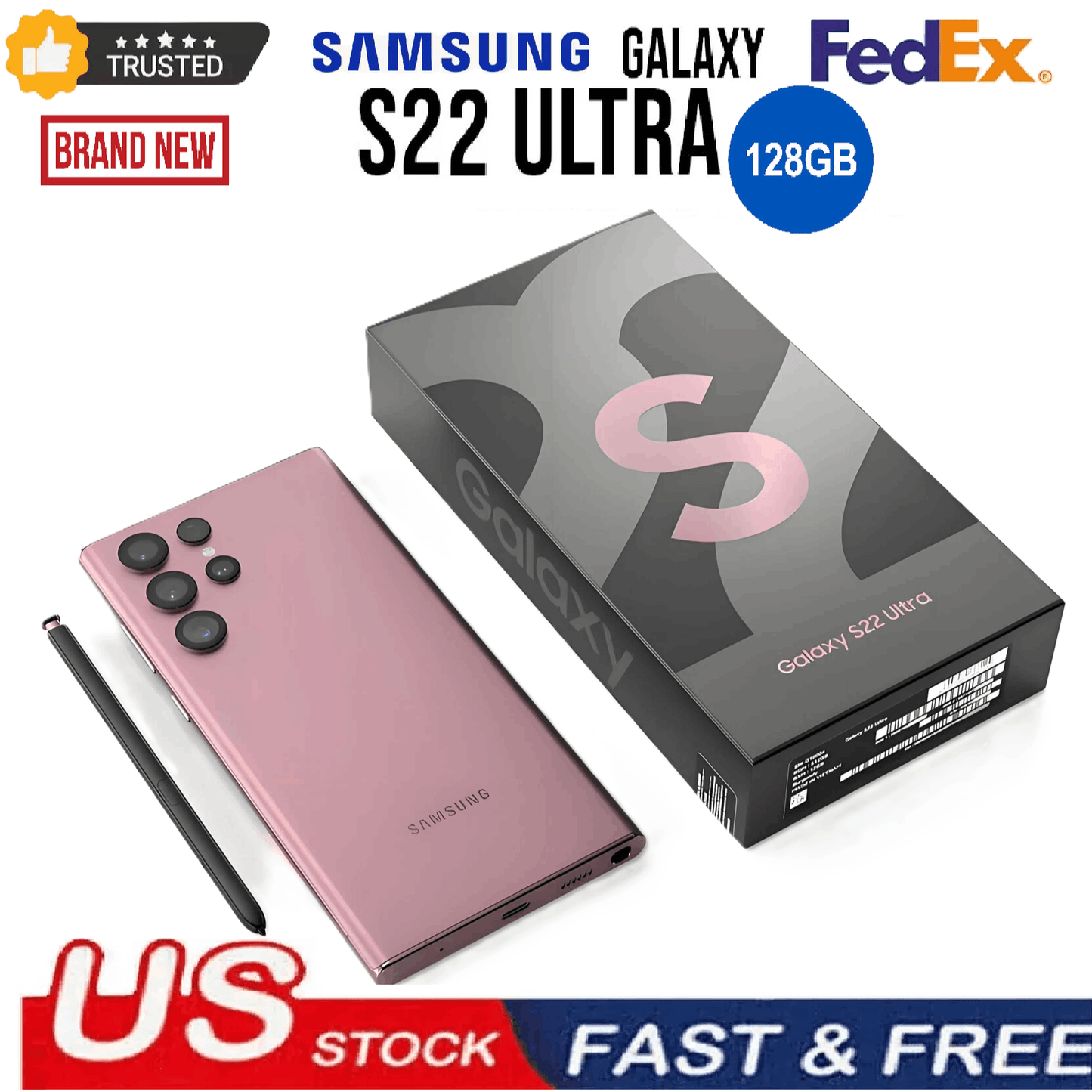 Samsung Galaxy S22 Ultra 5G 128Go NEUF (Vert, Noir ou Bordeaux)