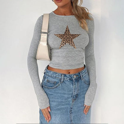 Women's Long Sleeve Waist Midriff Top