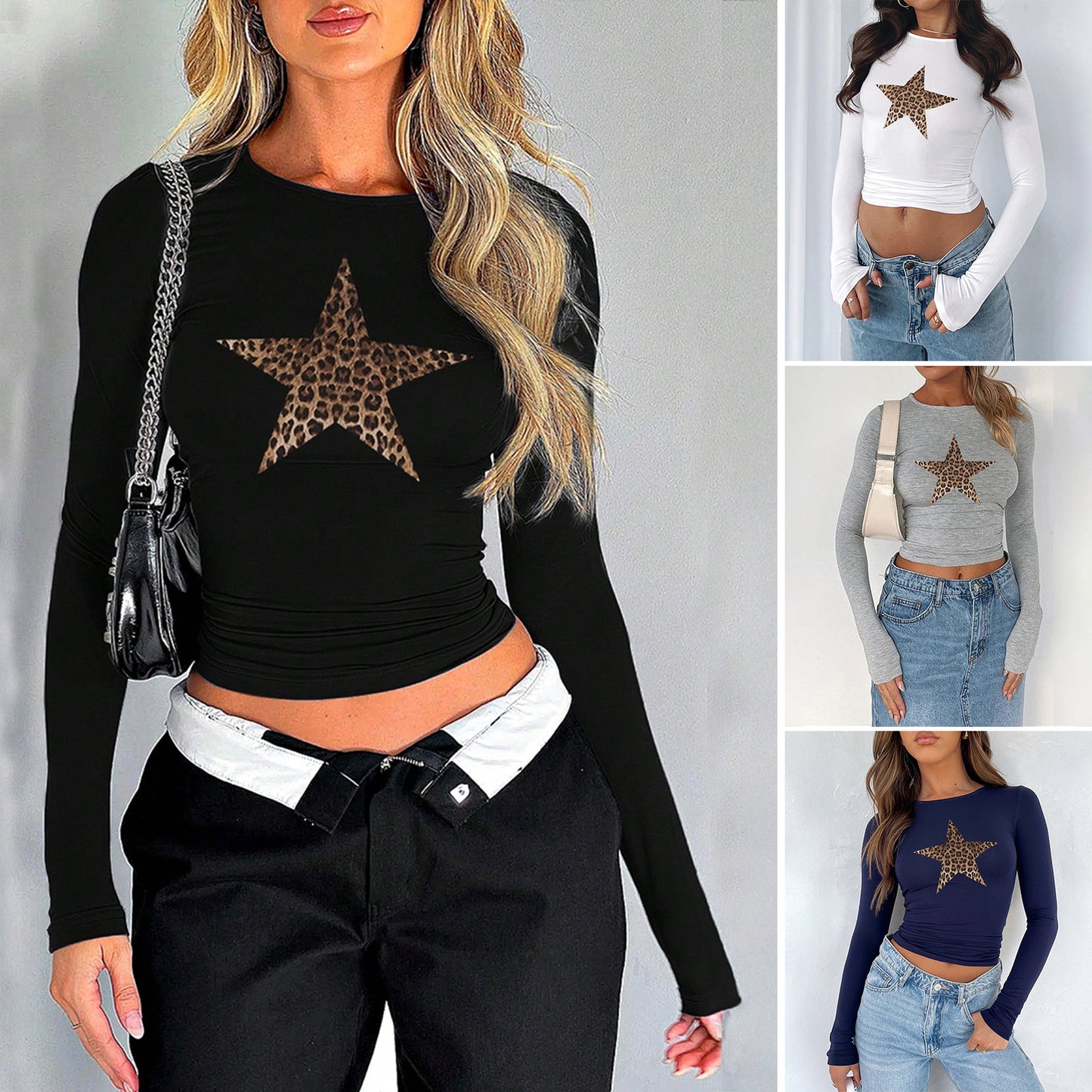 Women's Long Sleeve Waist Midriff Top