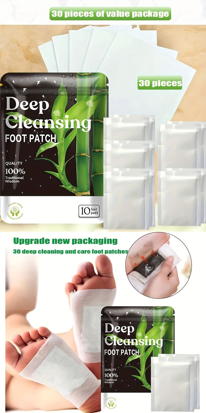 30 Natural Bamboo Foot Pads