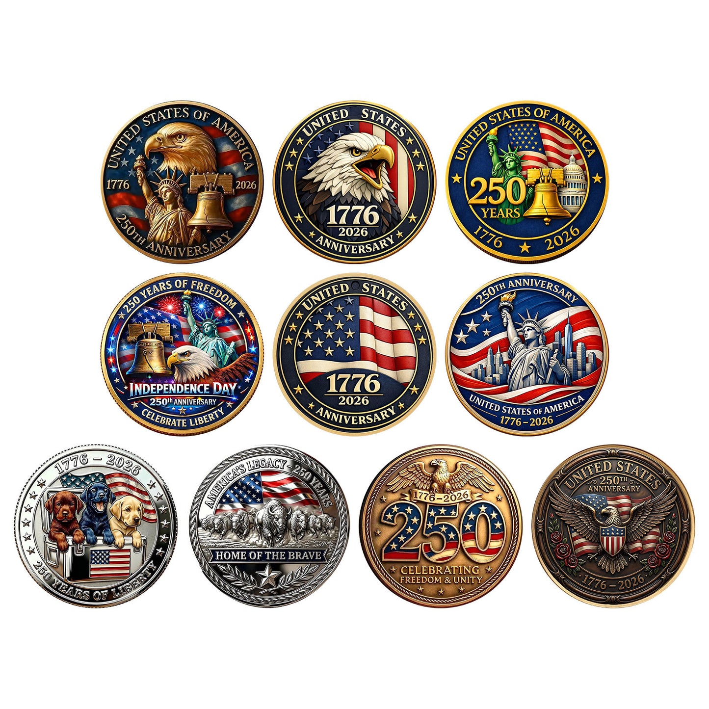 250th Anniversary 3D Embossed Commemorative Coin
