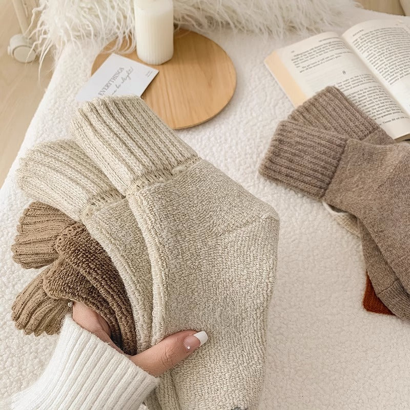 High Ribbed Knitted Sweat-Absorbent Winter Socks