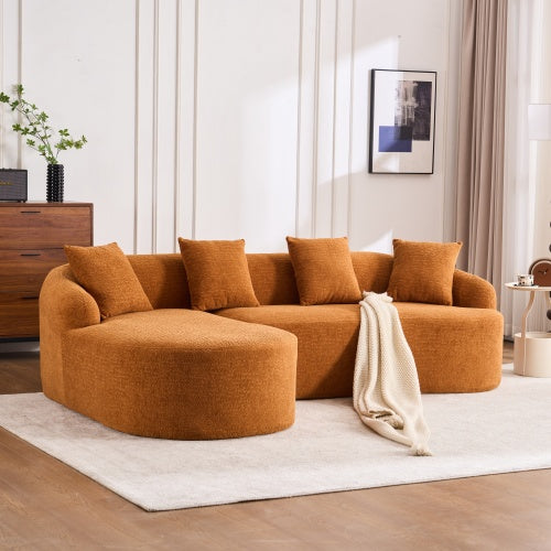 GREY COMPRESSION SOFA with 3-Seater and 4 Pillows