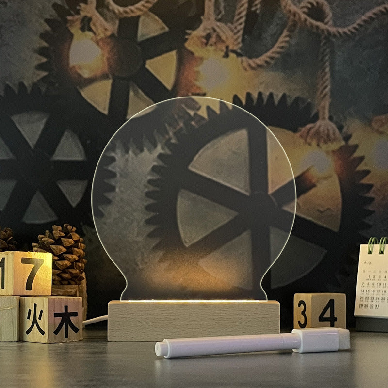 LED Creative Note Night Light Board with Pen