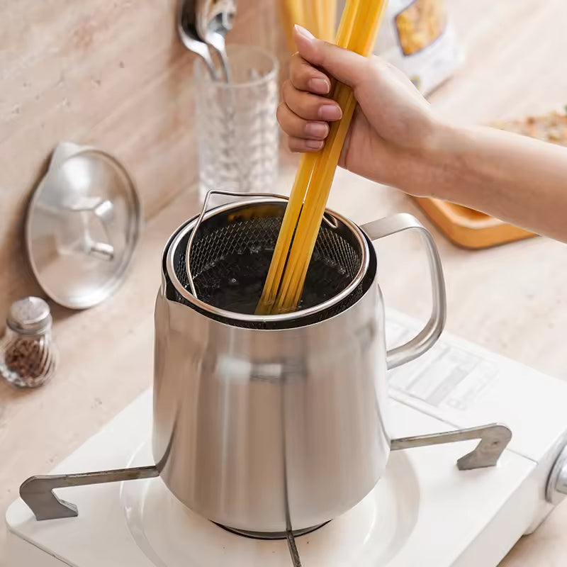 2L Stainless Steel Frying Basket with Fine Mesh Filter