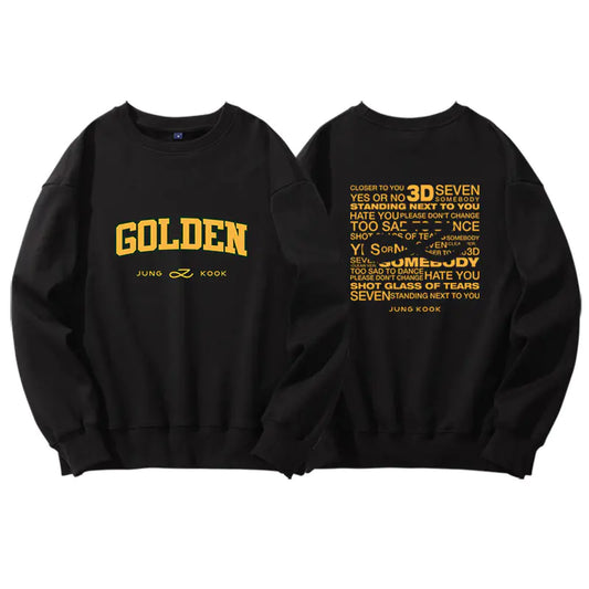 Jungkook Golden Album Hoodie - Fleece Pullover Top