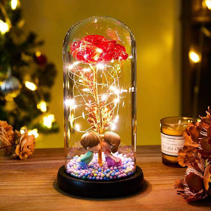 LED Eternal Rose in Glass Valentines Day Gift