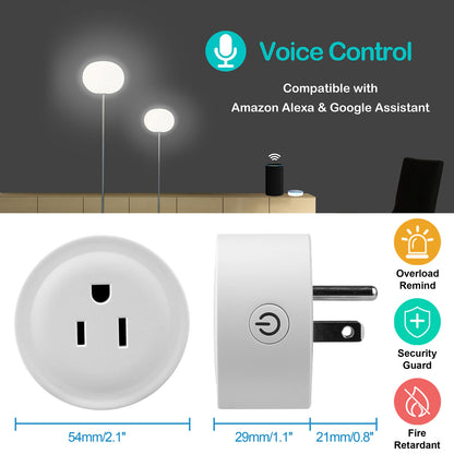 Wireless WiFi Smart Plug Outlet  Alexa Google US