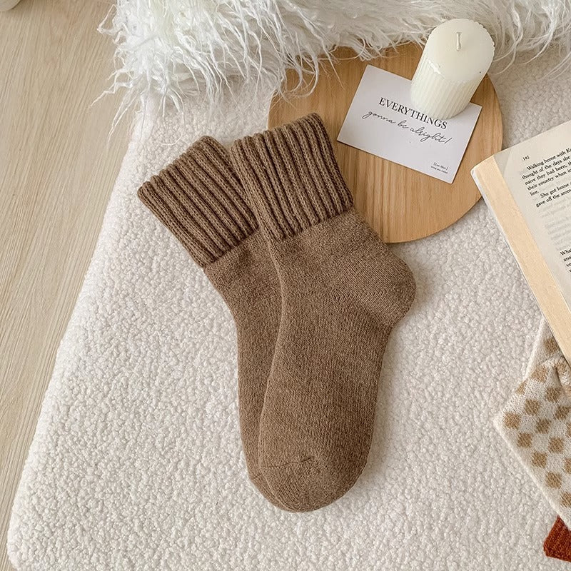 High Ribbed Knitted Sweat-Absorbent Winter Socks