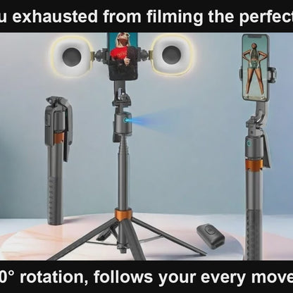 TrackShot™ Smart Tripod 📸✨ — Suivi automatique du visage + Lumières d'appoint