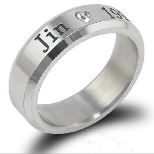 Bague et Collier Double Usage en Acier Inoxydable BTS