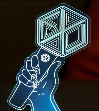 BTS USB Touch Remote Colorful 3D LED Night Light